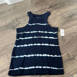 Navy blue tie dyed tank NWT